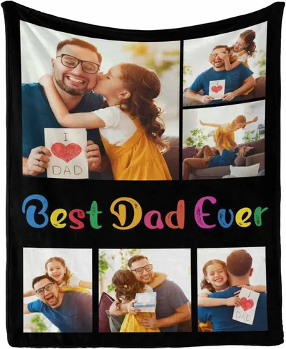 Vista 6 de InterestPrint Manta de amor personalizada con texto en inglés "To Dad, Even When I Not Close by,I Want You to Know I Love and Appreciate You We Love