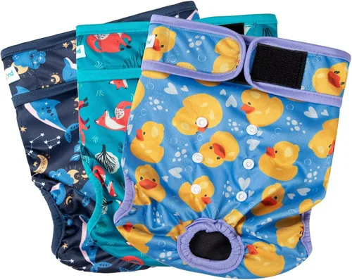 Vista 13 de Paw Legend Pañales lavables y reutilizables para perras, pañales para perras (3 unidades, XS)