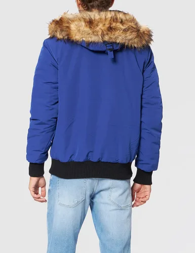 Vista 4 de Superdry Chaqueta Everest Bomber para hombre, acolchado reciclado, ajuste delgado, Negro