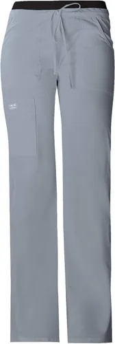 Vista 9 de Cherokee Pantalones quirúrgicos para mujer, tiro bajo, pierna acampanada, cordón ajustable con 6 bolsillos, 24001 Peltre