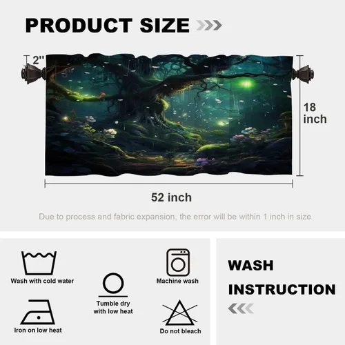 Vista 297 de Batmerry American Flag Ink Dot Blackout Tier Curtains, Red Blue White Stars Abstract Thermal Insulated Half Curtain Rod Pocket Small Valance for