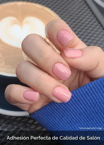 Vista 4 de ohora Tiras de uñas de gel semicuradas (N rosa crema) – Rosa, sólidas, funcionan con cualquier lámpara UV/LED, calidad de salón, larga duración
