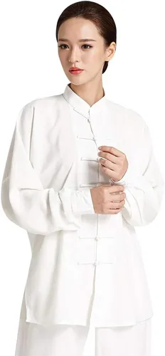 Vista 3 de Adulto Tai Chi Uniforme Chino Tradicional Artes Marciales Kung Fu Traje Algodón Lino Tang Traje