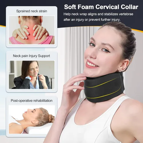 Vista 4 de CozyHealth Soporte de cuello para dolor de cuello y apoyo, soporte suave para el cuello alivia el dolor y la presión en la columna vertebral