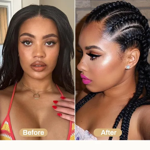 Vista 6 de Barra de cera para el cabello para pelucas con cepillos, control de bordes, cera de pomada para el cabello, crema de peinado no grasa para mujeres