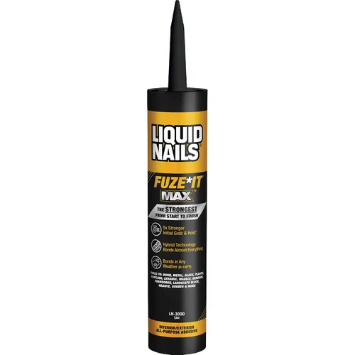 Vista 7 de Liquid Nails LN-2000, Fuze It All, 9 onzas de adhesivo para construcción de superficies, color gris, 2 - unidades, Gris