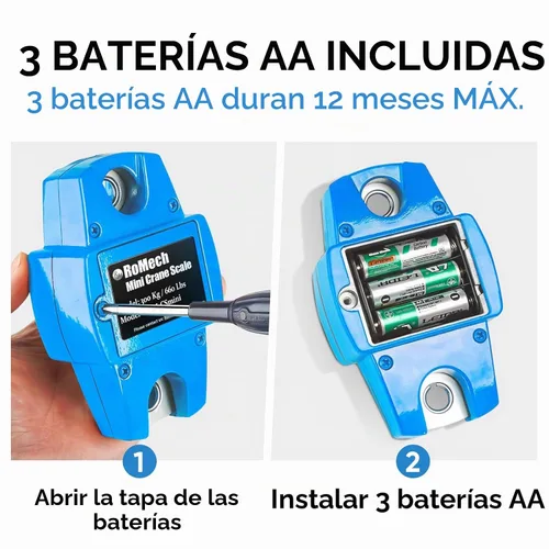 Vista 5 de RoMech 660lb Báscula digital para colgar con estuche de aluminio fundido, mini grúa de mano de 300Kg con ganchos para granja, caza, pesca Azul