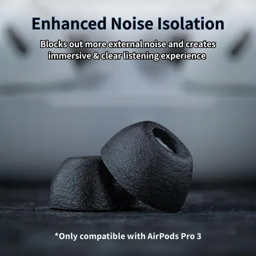 Vista 5 de Comply TrueGrip MAX Almohadillas de repuesto premium de espuma viscoelástica para Apple AirPods Pro Gen 3 Comodidad duradera, durabilidad MAX