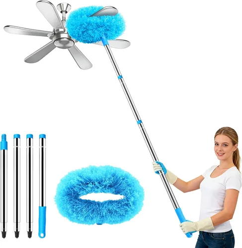 Vista 10 de SetSail Plumeros extralargos con poste de extensión de 100 pulgadas para Gris