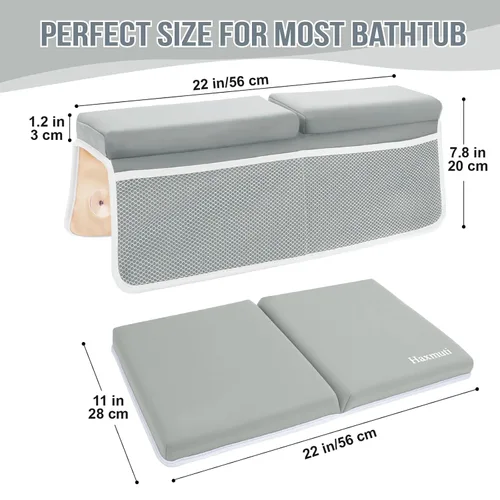 Vista 8 de Juego de rodilleras y coderas de baño, almohadilla gruesa y de secado rápido para rodillas y brazos, almohadillas extragrandes para baño de bebé