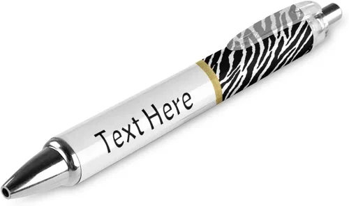 Vista 18 de Bolígrafos personalizados con estampado de leopardo negro y azul con punta de lápiz capacitivo, bolígrafos grabados personalizados con nombre