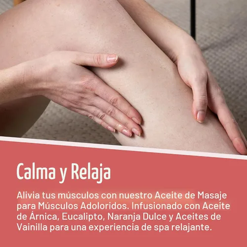 Vista 6 de Aceite de masaje para dolores musculares de árnica con colágeno, células madre y mentol, terapia anticelulitis para todo el cuerpo, tratamiento