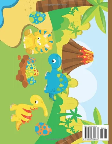 Vista 2 de Reading Ready! PreSchool Handwriting Prehistoric Dinosaur Notebook. 100 Pages, Large 1 Inch Blank Spaced, Dotted Lined Paper for Pre-Writing Skills.