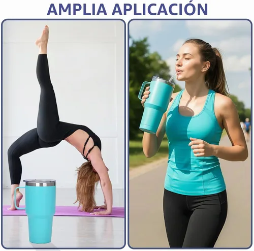 Vista 6 de 1 tapa de repuesto para vaso de 40 onzas, solo compatible con vaso de acero inoxidable Silver Buffalo, reutilizable, a prueba de derrames, apto