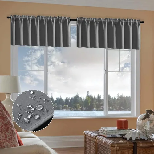 Vista 34 de XTMYI Cortinas pequeñas para ventana de sótano, cenefas opacas para oscurecer la habitación para sala de estar, juego de 2 unidades, beige natural