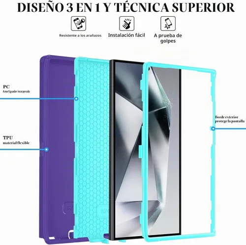 Vista 6 de ONOLA Funda para Samsung Galaxy S25 Ultra con protector de pantalla HD [no compatible con S25 / S25 Plus], funda para teléfono Samsung S25 Ultra