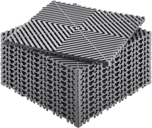 Vista 10 de VEVOR Tapete de Drenaje Entrelazado, Cojín Modular Entrelazado de 12" x 12", 12 Piezas de Tapetes de Drenaje de Empalme, Baldosa de Piso de Drenaje