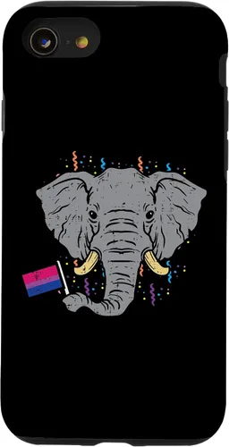 Vista 13 de Funda para iPhone 14 Bisexual Flag Elephant LGBT Bi Pride Stuff Animal Case