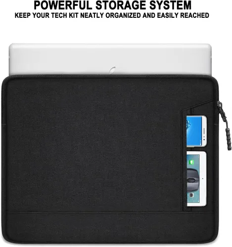 Vista 5 de Funda protectora para laptop de 14 pulgadas, a prueba de golpes, para Apple MacBook Pro, resistente al agua, con bolsillos, funda para computadora