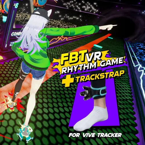 Vista 2 de Rebuff Reality Trackstraps for Vive Trackers + Dance Dash Steam Game Key, VR Dancing Game, Full Body Tracking VR Accessory, Compatible with VIVE
