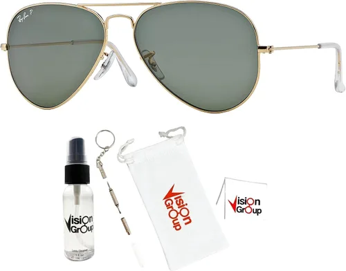 Vista 2 de Ray-Ban RB3025 - Gafas de sol de aviador de metal paquete de accesorios Vision Group