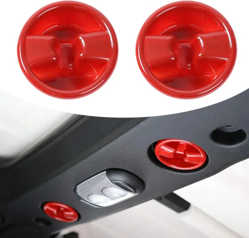 Vista 8 de Cubierta decorativa de tornillo para perilla de montaje en techo para Jeep Wrangler JK JKU 2/4 puertas 2007-2018, accesorios interiores (azul)
