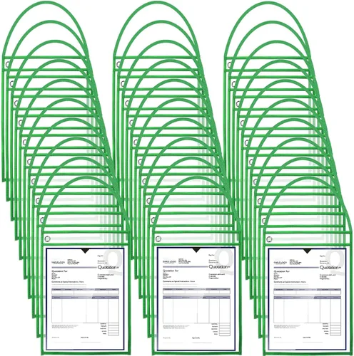 Vista 10 de Geyee Paquete de 50 soportes para boletos de trabajo, bolsillos para pedidos de trabajo para manga colgante de 9 x 12 pulgadas, soportes de boletos