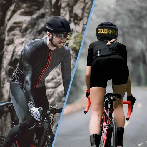 Vista 8 de Casco de bicicleta, programa de aplicación inteligente, casco de bicicleta con luz recargable USB, luz trasera de montaña para adultos y hombres