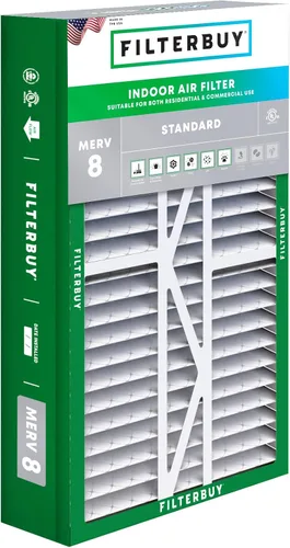 Vista 23 de Filterbuy Filtro de aire 10x17x2 MERV 8 Essential Dust & Allergy Defense (paquete de 1), filtros exteriores plisados electrostáticos para sistema