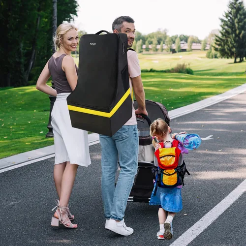Vista 8 de Bolsa de viaje para asiento de automóvil, acolchada, cómoda, duradera, espaciosa, a cuadros, para asiento de automóvil, para 3 en 1, convertible