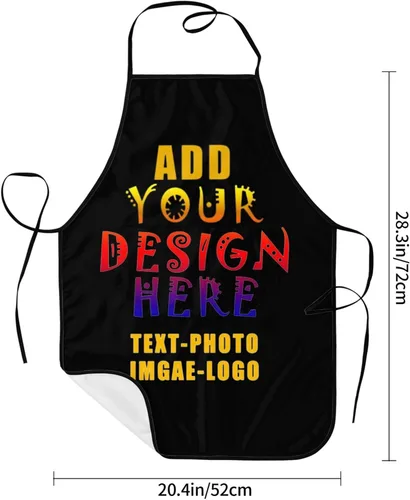 Vista 4 de Delantal de bolsillo personalizado personalizado para mujeres y hombres, delantales de cocina para cocinero, nombre personalizado, texto, logotipo