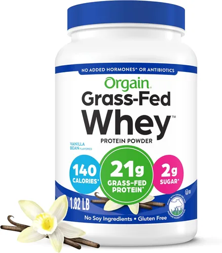 Vista 6 de De Orgain Grass, Fed Whey, proteína en polvo, 2 sabores, 11 onzas, 12 unidades Dairy protein, 5g BCAAs, 4g prebiotic fiber, no sugar added,