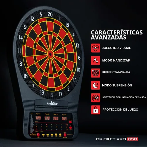 Vista 6 de Arachnid Cricket Pro Tournament-Quality Electronic Dartboard up to 40 Games and 315 Variations (Including Popular Cricket Modes)