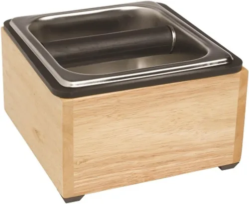 Vista 11 de Rattleware Caja de madera de arce, cubo de café expreso de acero inoxidable