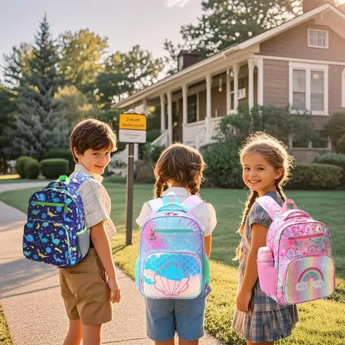 Vista 6 de RHCPFOVR Mochila infantil para niñas – Mochila para niñas de 3 a 8 años, sirena para niños, mochila escolar de 15 pulgadas para jardín de infantes