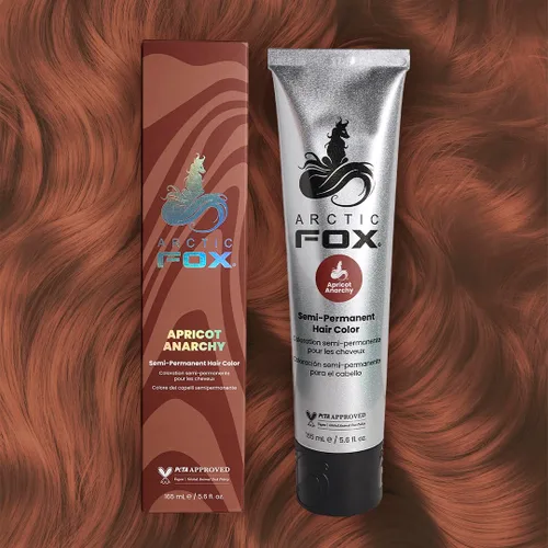 Vista 2 de Arctic Fox Tinte semipermanente para el cabello Apricot Anarchy, vegano, sin crueldad, sin amoníaco, 5.6 onzas líquidas