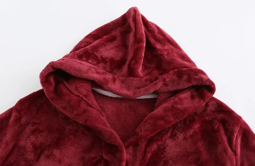 Vista 3 de Bata de baño con capucha para niños, pijama de franela afelpada con capucha para niñas, ropa de dormir para niños, bata de spa