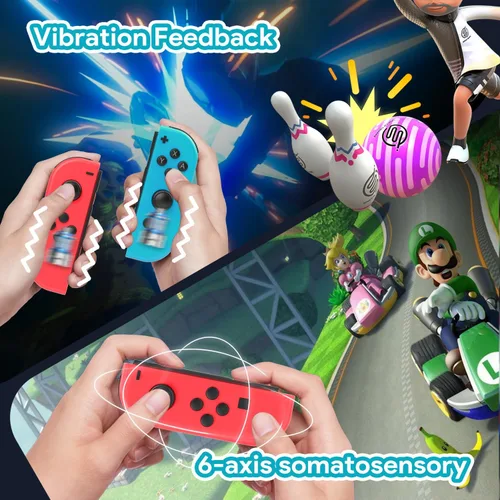 Vista 2 de Ambfina Wireless Controller Compatible with Switch, Replacement for Switch, Wireless Left and Right Controllers Support Dual Vibration