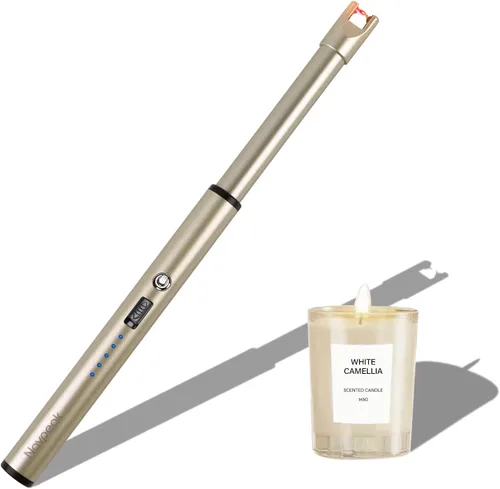 Vista 11 de Encendedor de velas eléctrico, resistente al viento, recargable por USB, sin llama, cuello largo, para velas, estufa de gas, chimenea, barbacoa