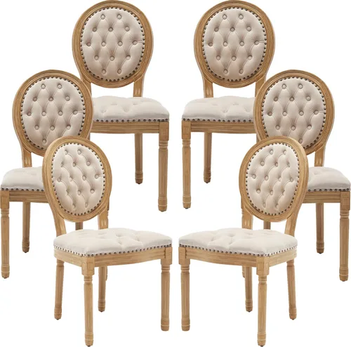 Vista 54 de ODUSE-DAILY French Country - Juego de 2 sillas de comedor de color caramelo, sillas de cocina y comedor, sillas de cocina de piel sintética, Ámbar