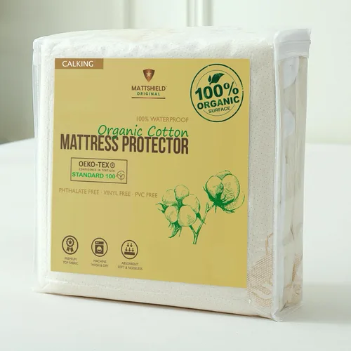 Vista 19 de Protector de Colchón Orgánico Impermeable Individual – Parte Superior de Algodón Orgánico Suave – Cubierta Silenciosa y Transpirable de 250 GSM