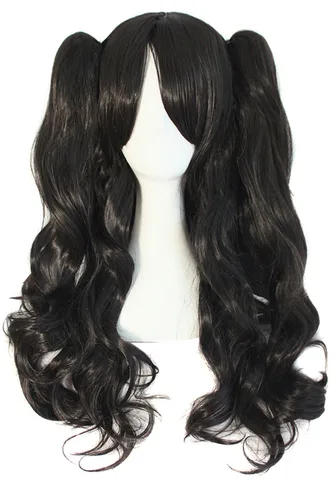 Vista 59 de Peluca MapofBeauty Lolita para disfraz, cabello largo, rizado, con coleta, Blanco