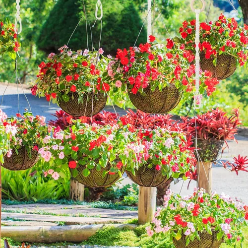 Vista 6 de Windyun Paquete de 12 extensores ajustables de macramé para colgar plantas, extensor de plantas colgantes, hecho a mano, extensión de cesta colgante