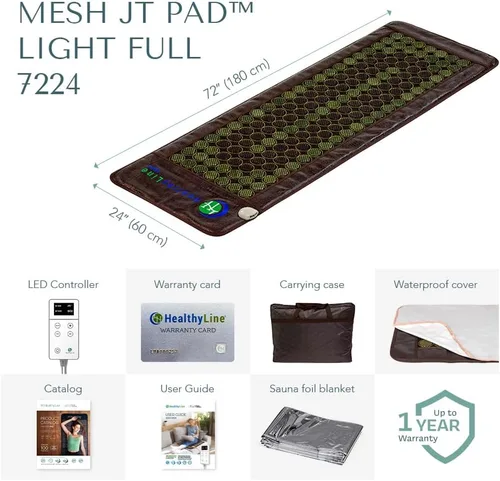 Vista 9 de HealthyLine - Alfombrilla térmica de infrarrojos lejanos para alivio del dolor de espalda, cuello, hombros y músculos - Alfombrilla eléctrica