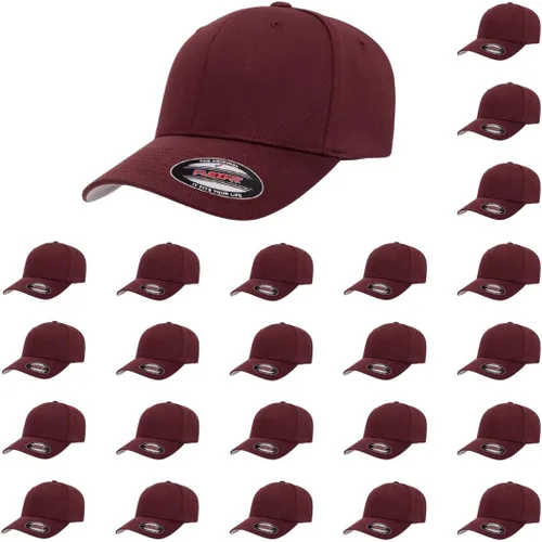 Vista 36 de Gorra de béisbol Flexfit Wooly Combed Premium de 6 paneles estructurada Ajuste elástico Paquete al por mayor disponible Negro
