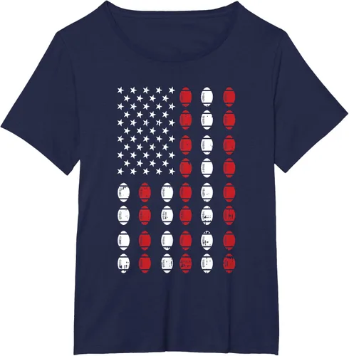 Vista 15 de Camiseta patriótica de jugador atleta del 4 de julio de fútbol americano, Negro