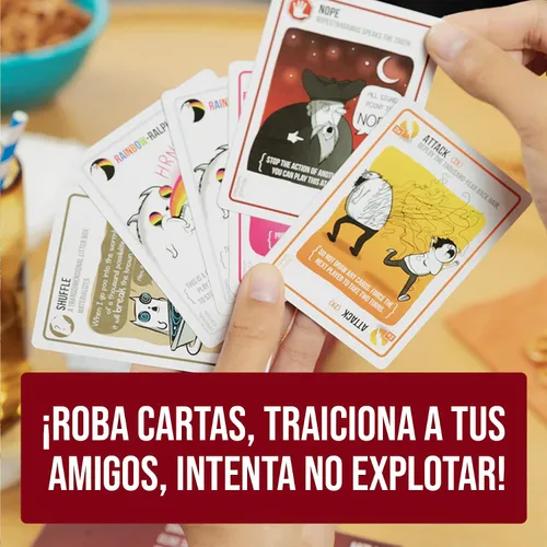 Vista 4 de Exploding Kittens Edición Original Versión en Español - 2-5 Jugadores - Edades 7+ - Juego de 15 Minutos - Juego de Cartas de Alto Riesgo - Juego