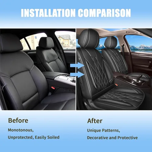 Vista 7 de Fundas de asiento para Kia Optima 2001-2020, asientos delanteros, protector de asiento impermeable, soporte ergonómico de cintura, para decoración