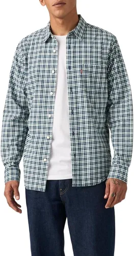 Vista 37 de Levi's - Camisa clásica de manga larga con 1 bolsillo con botones para hombre Caviar
