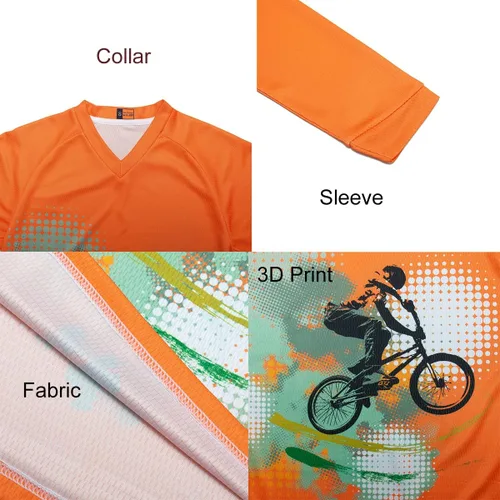 Vista 6 de Camiseta de manga larga MTB para mujer, camiseta de motocross de montaña, motocross, ciclismo, BMX, motocicleta, pesca, carreras